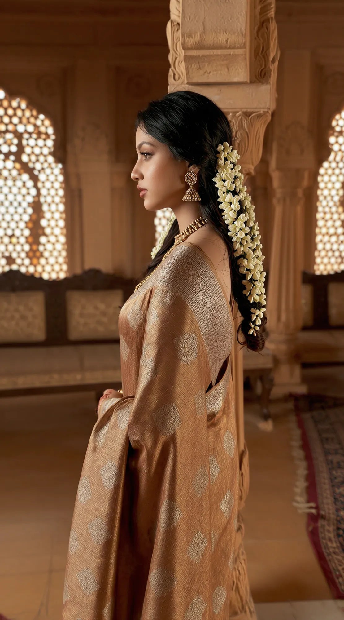 The Romantic Rainy Day Chanderi Silhouette: Elegance by Saroj Jain - Saroj Jain Monsoon Romance