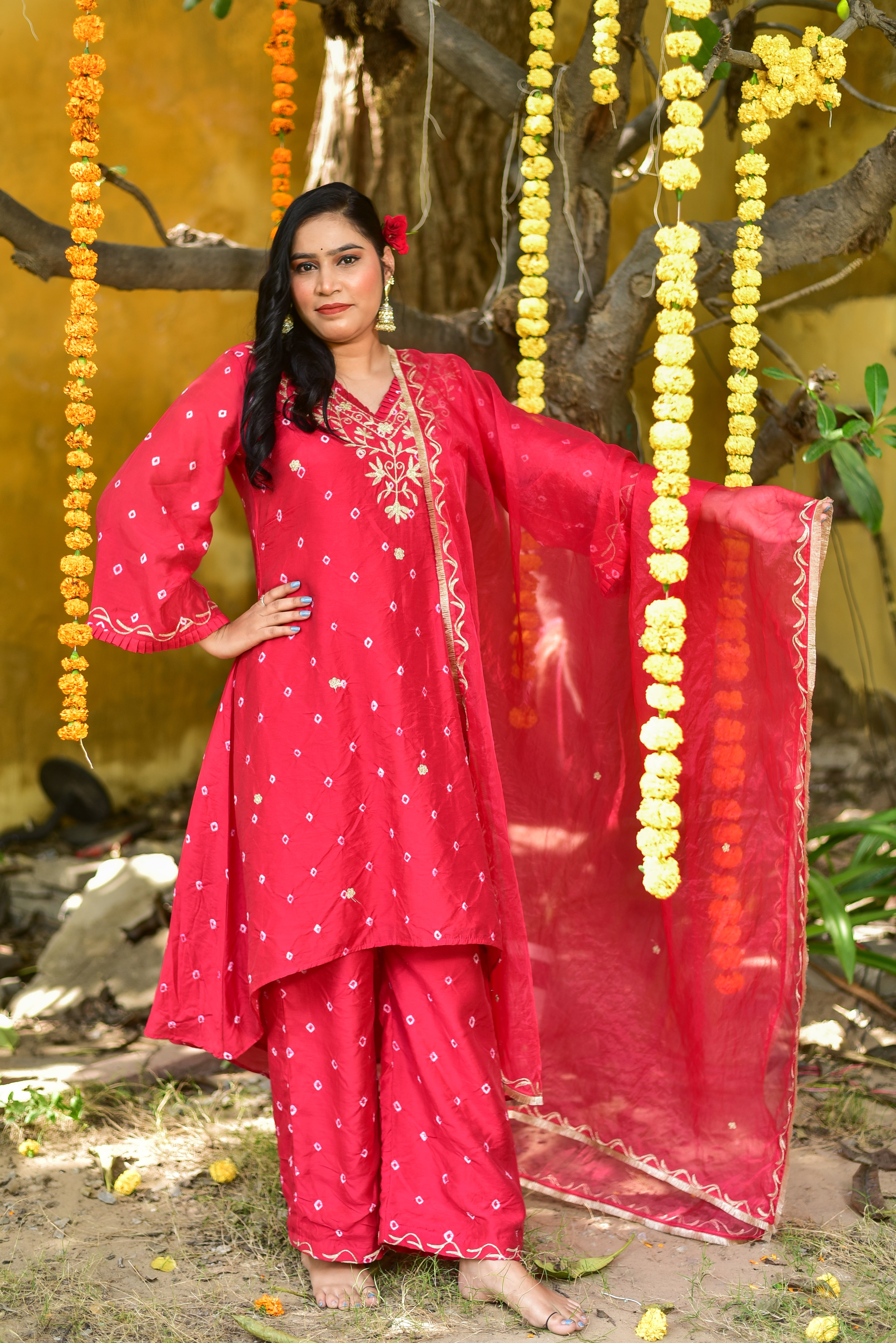 Premium cotton kurta set for women Minimalist Design for Special Occasion - Saroj Jain Cotton Kurta