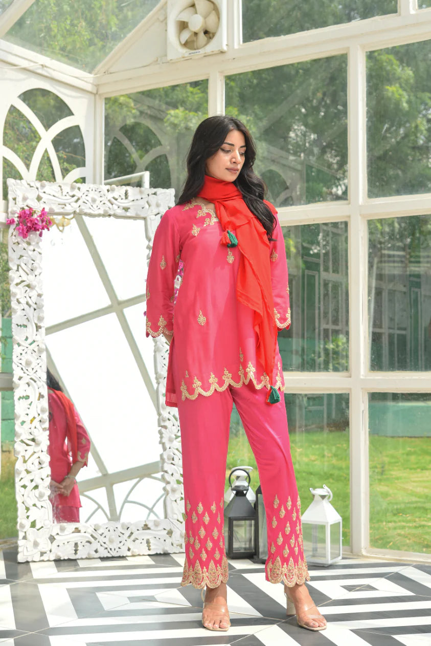 Why Our Most Comfortable Co-Ords Are Essential for South Indian Weddings - High Quality Georgette Shararas - Direct from Boutique