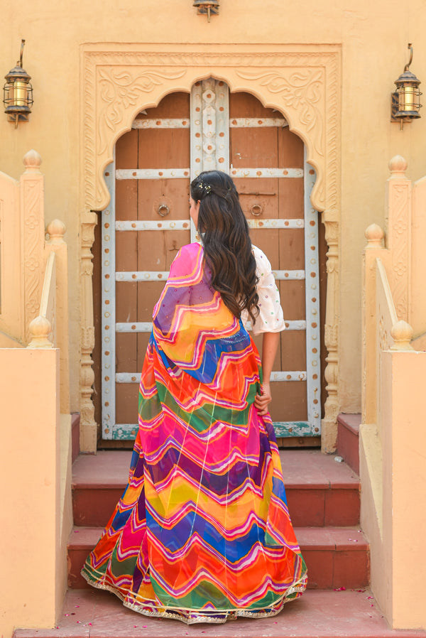 Kurta set with dupatta draped in multiple styles