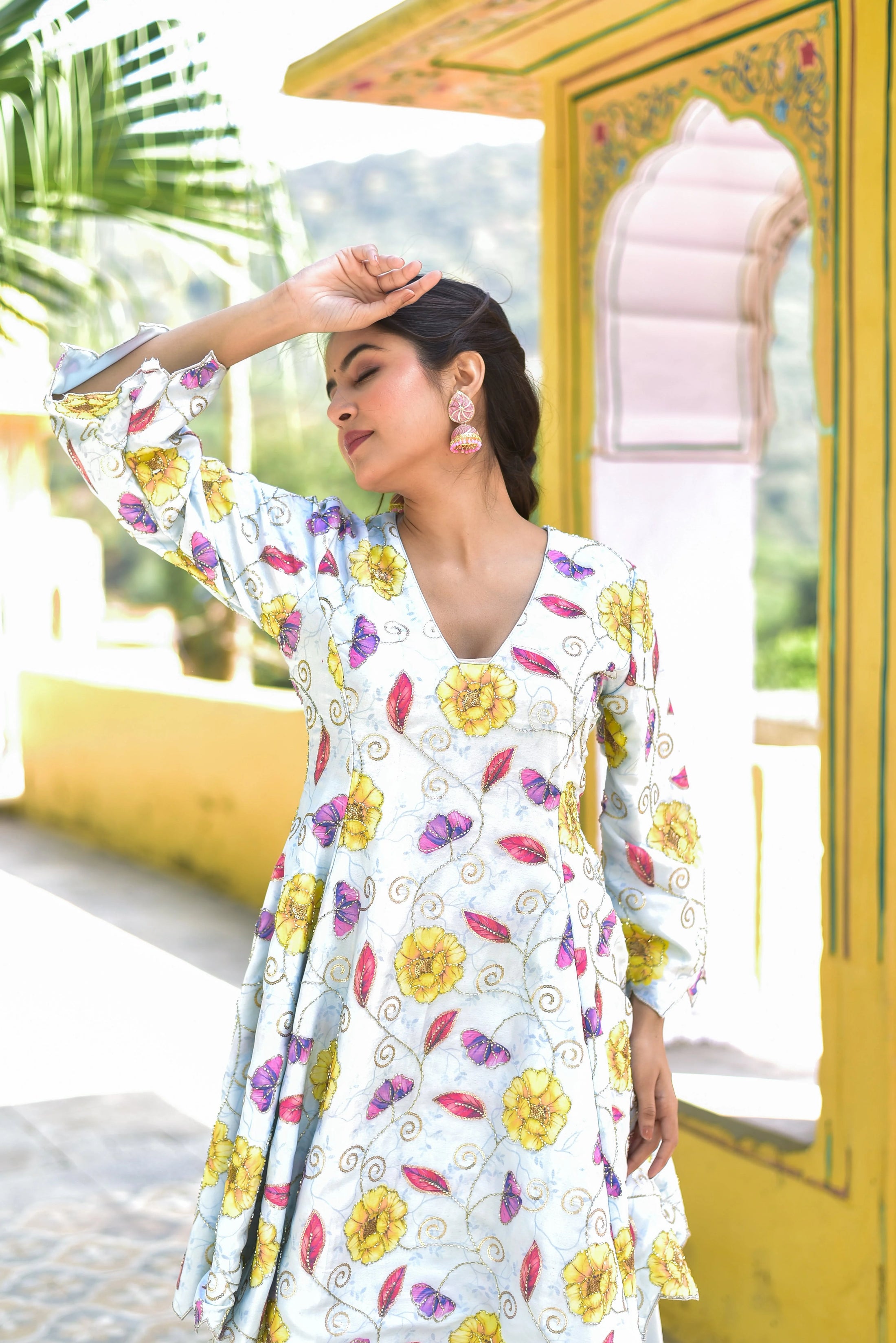 The Blue Morning Mist Floral Kurta Set - gallery view 17