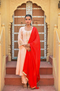 Peach Embroidery Kurta Set
