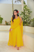 Yellow Mothada Anarkali Set