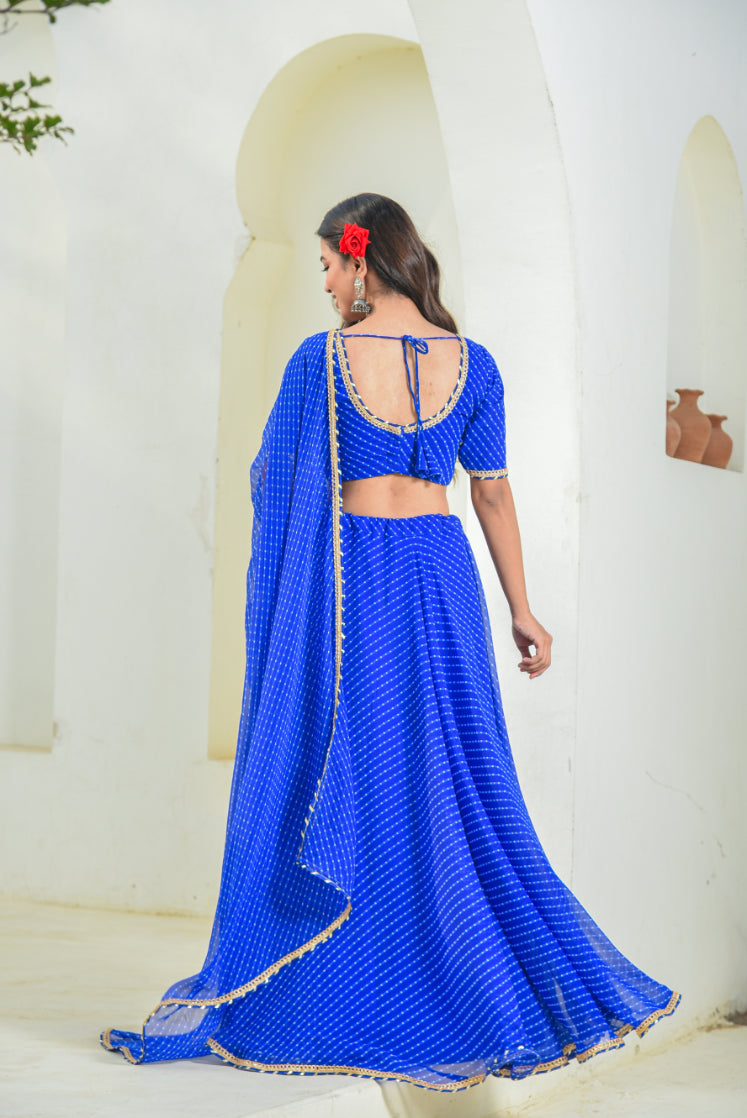 Mothada Umbrella Lehenga Set Model Shot - Designer Ethnic Wear