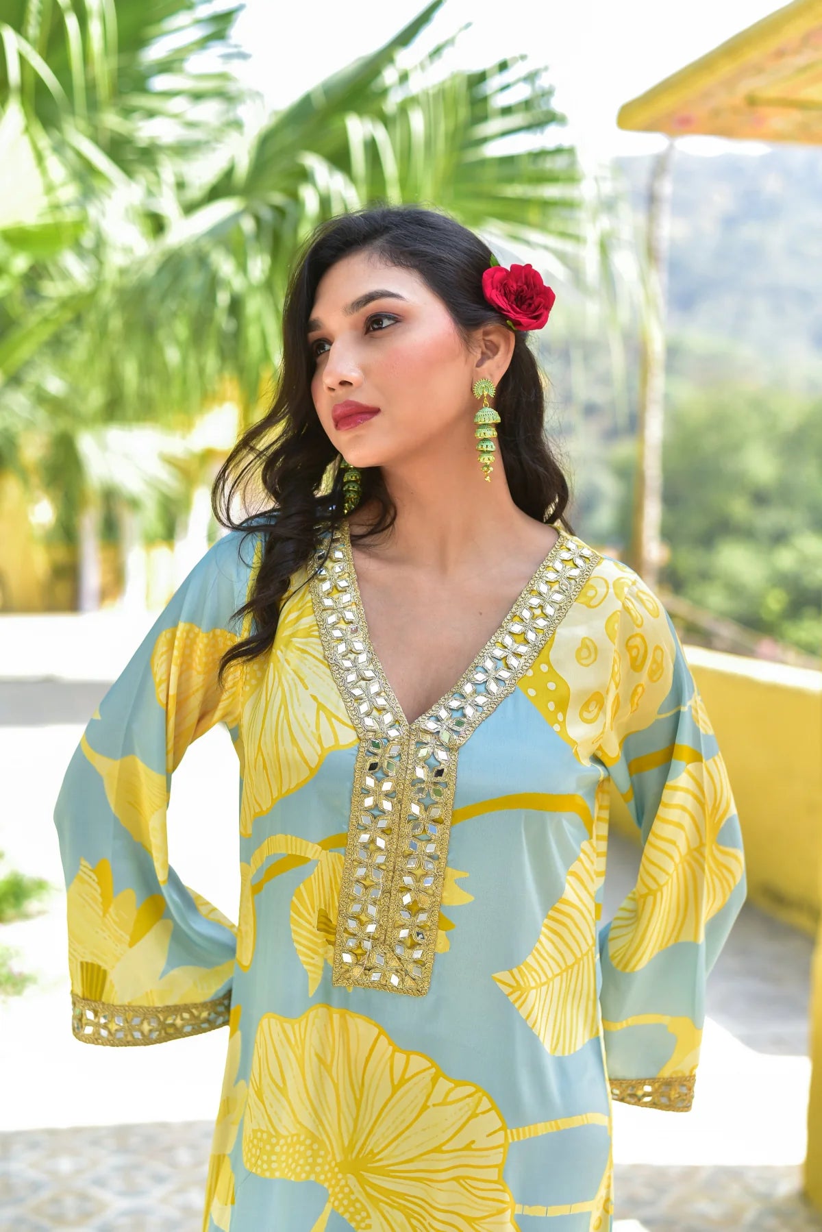 Lemon Gala Afghani Dress View 11 - Designer Ethnic Wear
