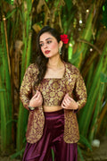 Plum Magic Brocade 3 Piece Set