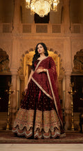 Velvet Lehenga Set