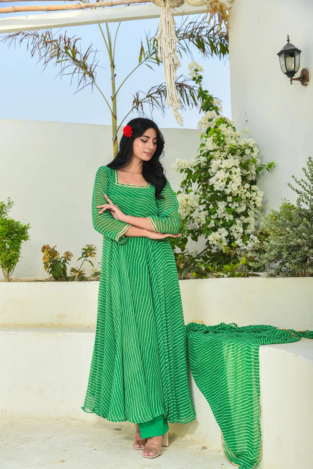 Mothada Umbrella Lehenga Set - front view