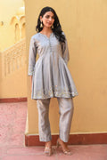Grey Heavy Embroidery Co-Ord Set