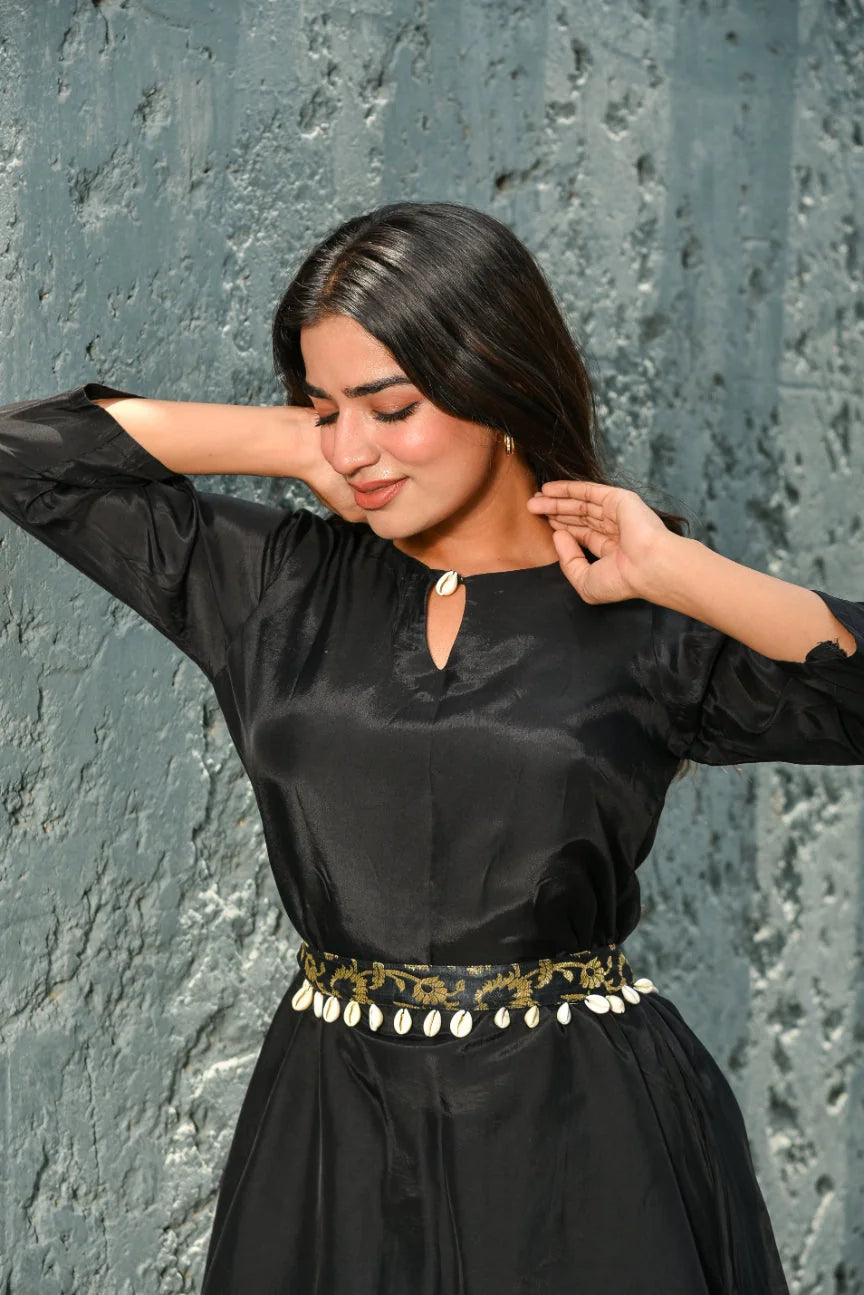 Kohl Black Brocade Co-Ord Set