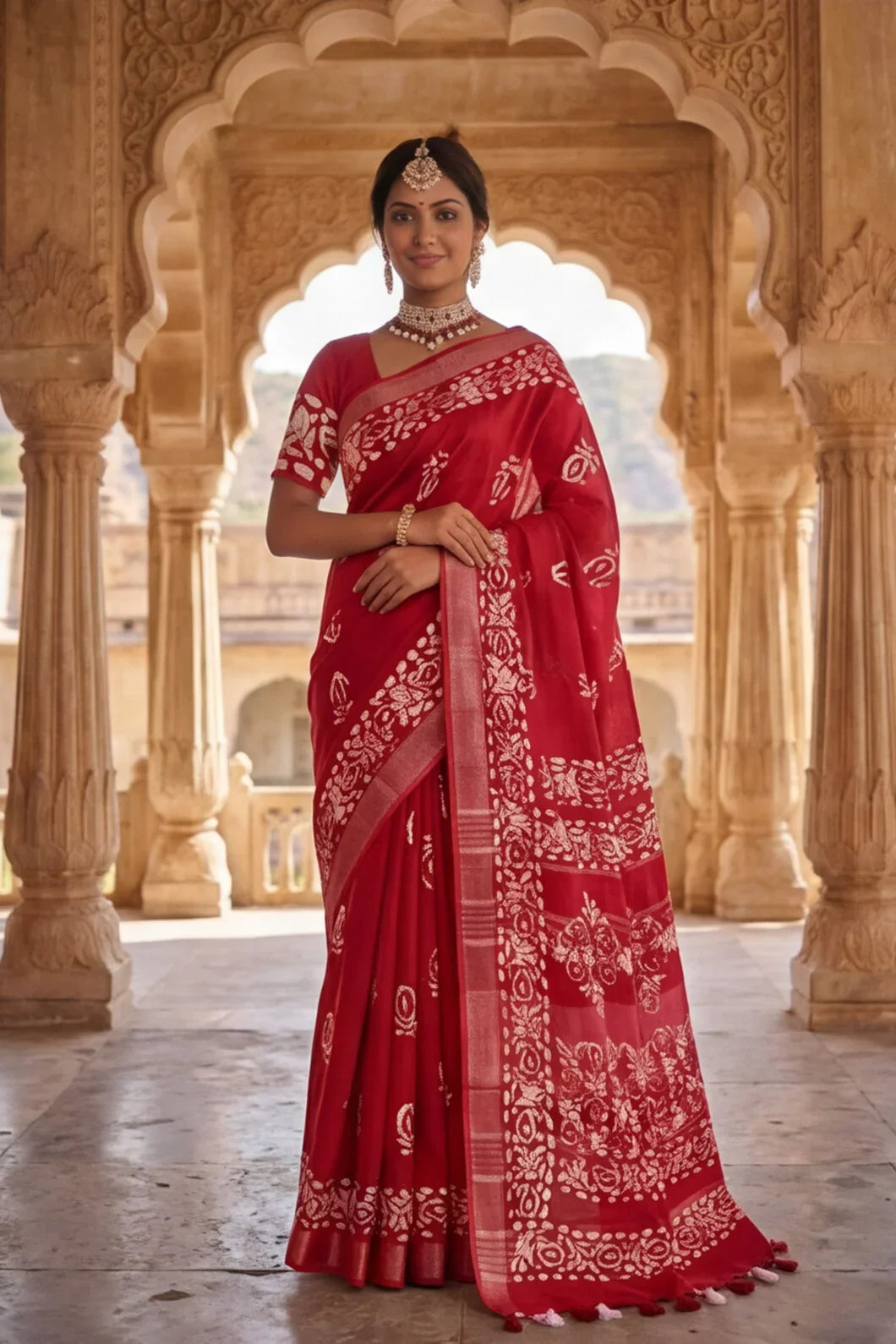 The durability of the Saroj Jain 1100 INR saree range - Radiant Red Saree corrected campaign