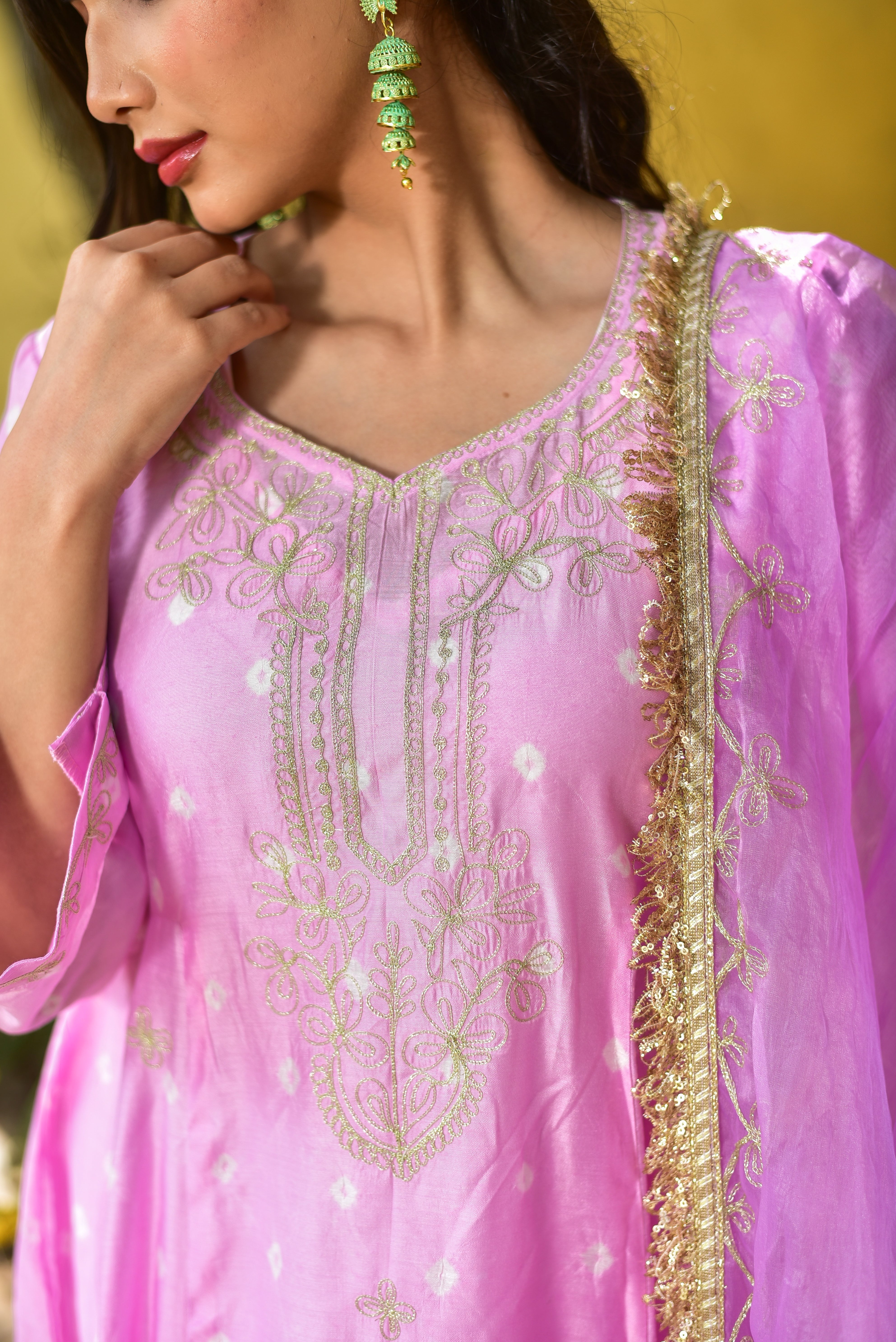 Elegant cotton kurta set for women Minimalist Design for Office Wear - Saroj Jain Cotton Kurta