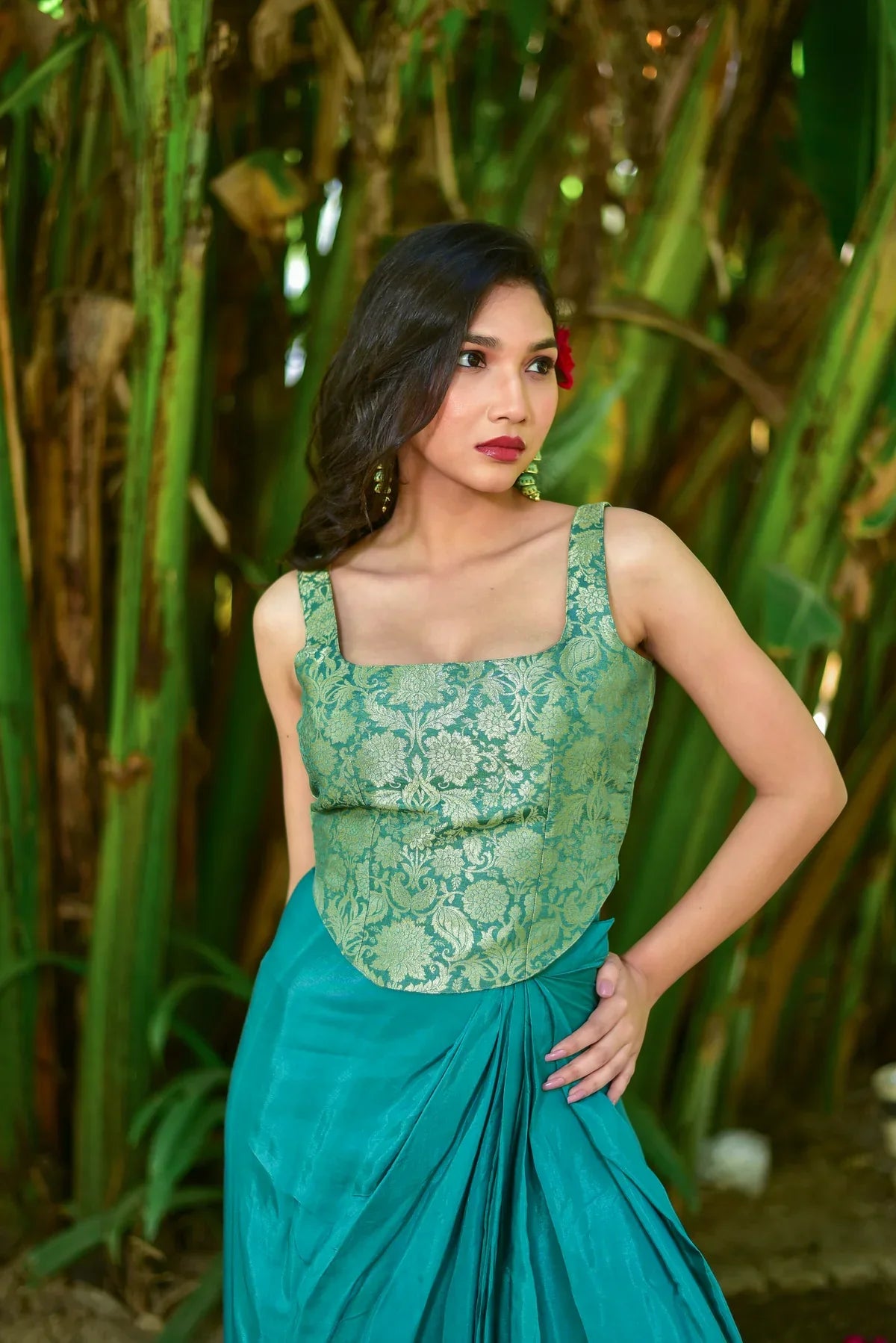 The Romantic August Co-ord Set: Elegance by Saroj Jain - Saroj Jain Monsoon Romance