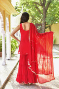 Hot Red Gotta Kurta & Sharara Set