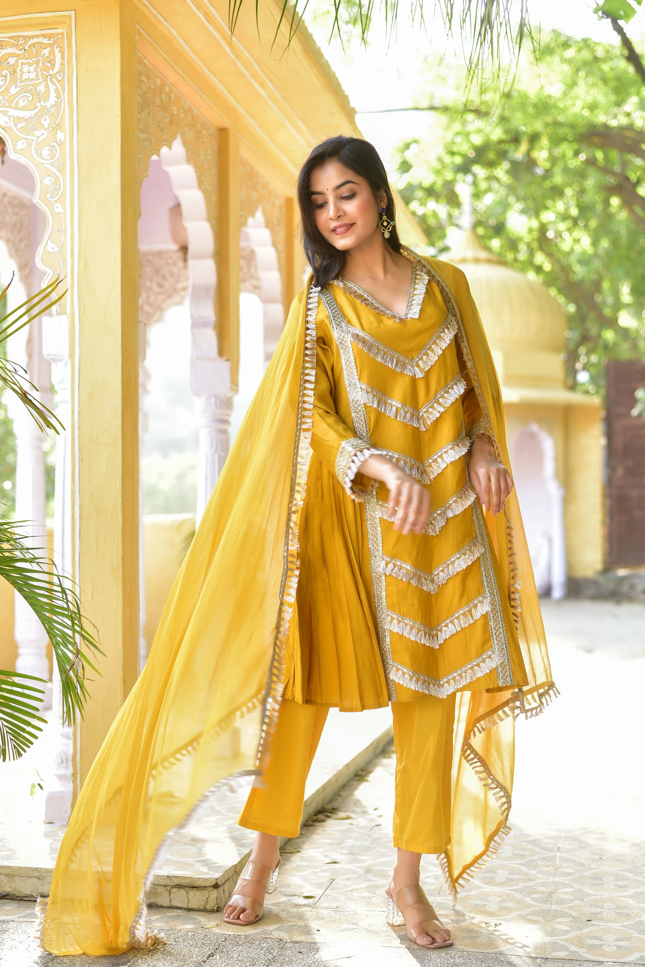 Yellow Gold Kurta & Pant Set - front view