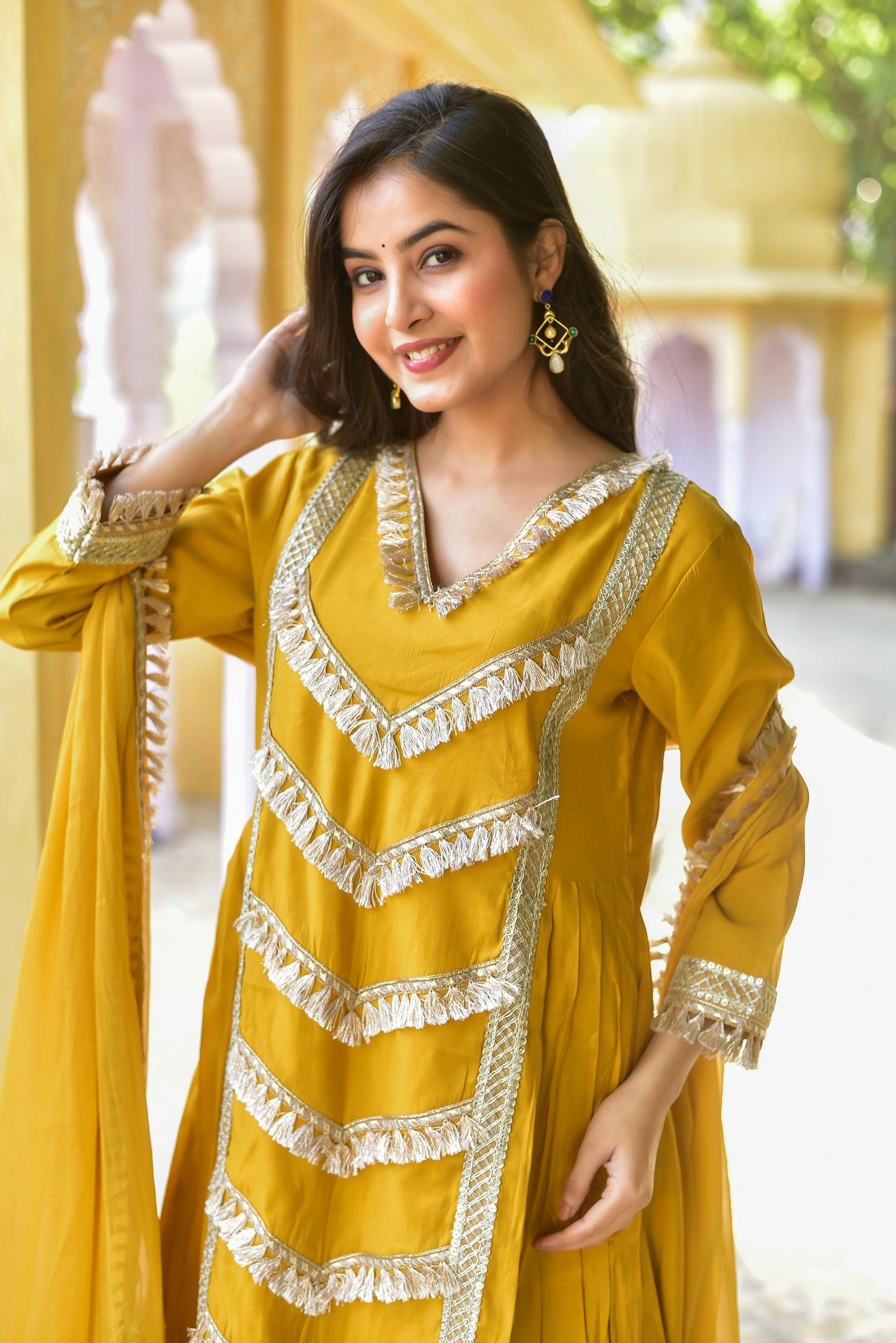 Yellow Gold Kurta & Pant Set - gallery view 11