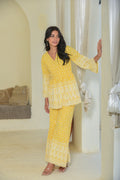 Yellow Chikankari Co-Ord Set for Holi 2026