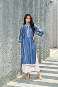 Steel Blue Chanderi Kurta Set