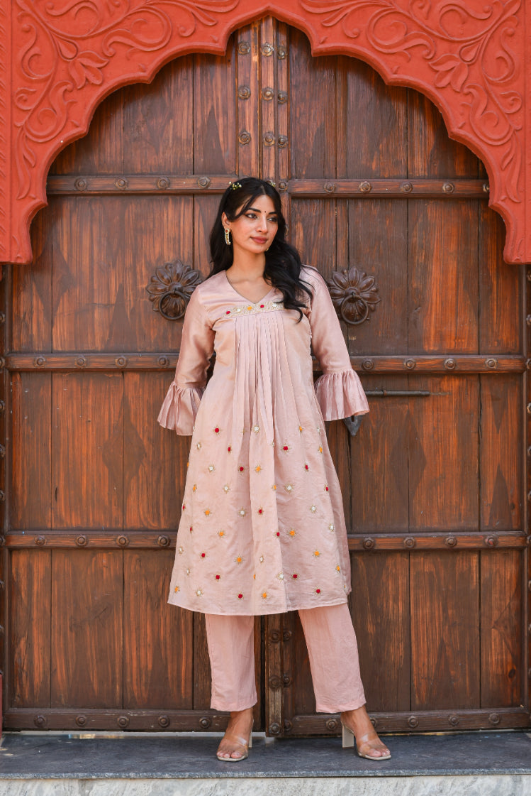 Dust Peach Kurta Set - Kurta Set for Women