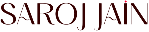 Saroj Jain logo in brown text