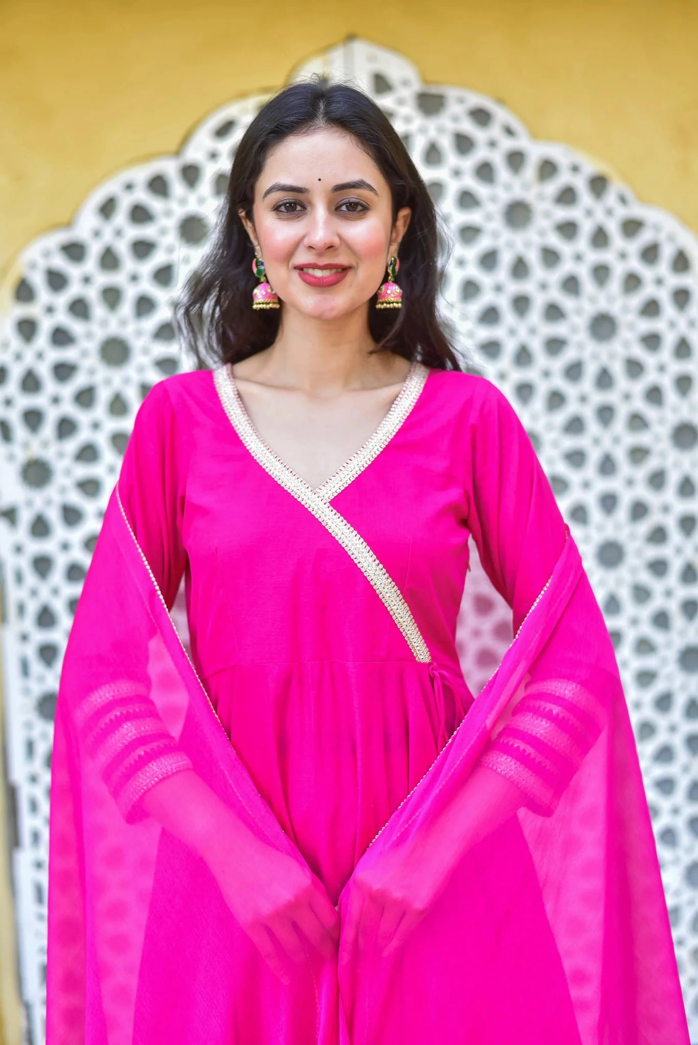 Rani Pink Anarkali Set