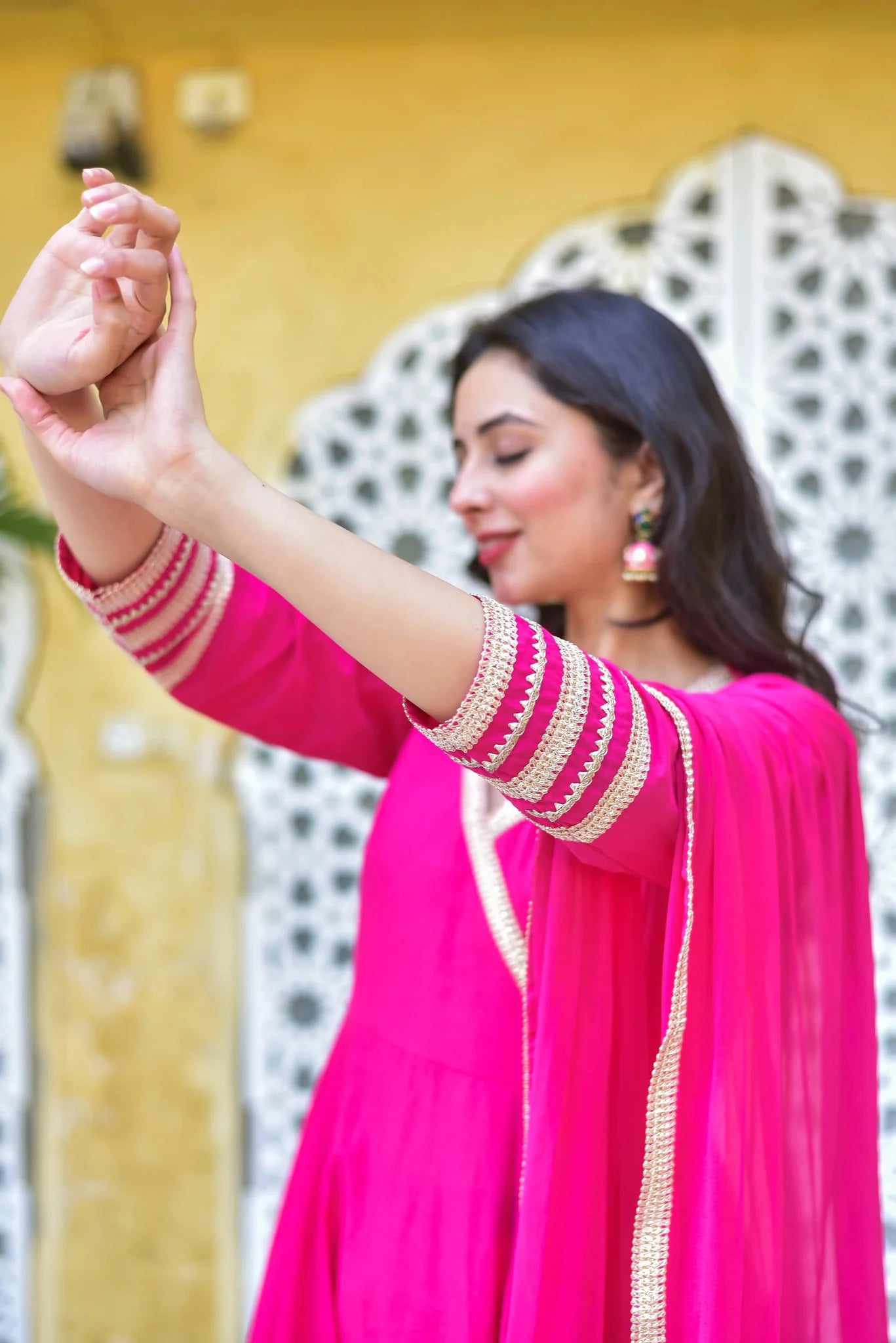 Rani Pink Anarkali Set