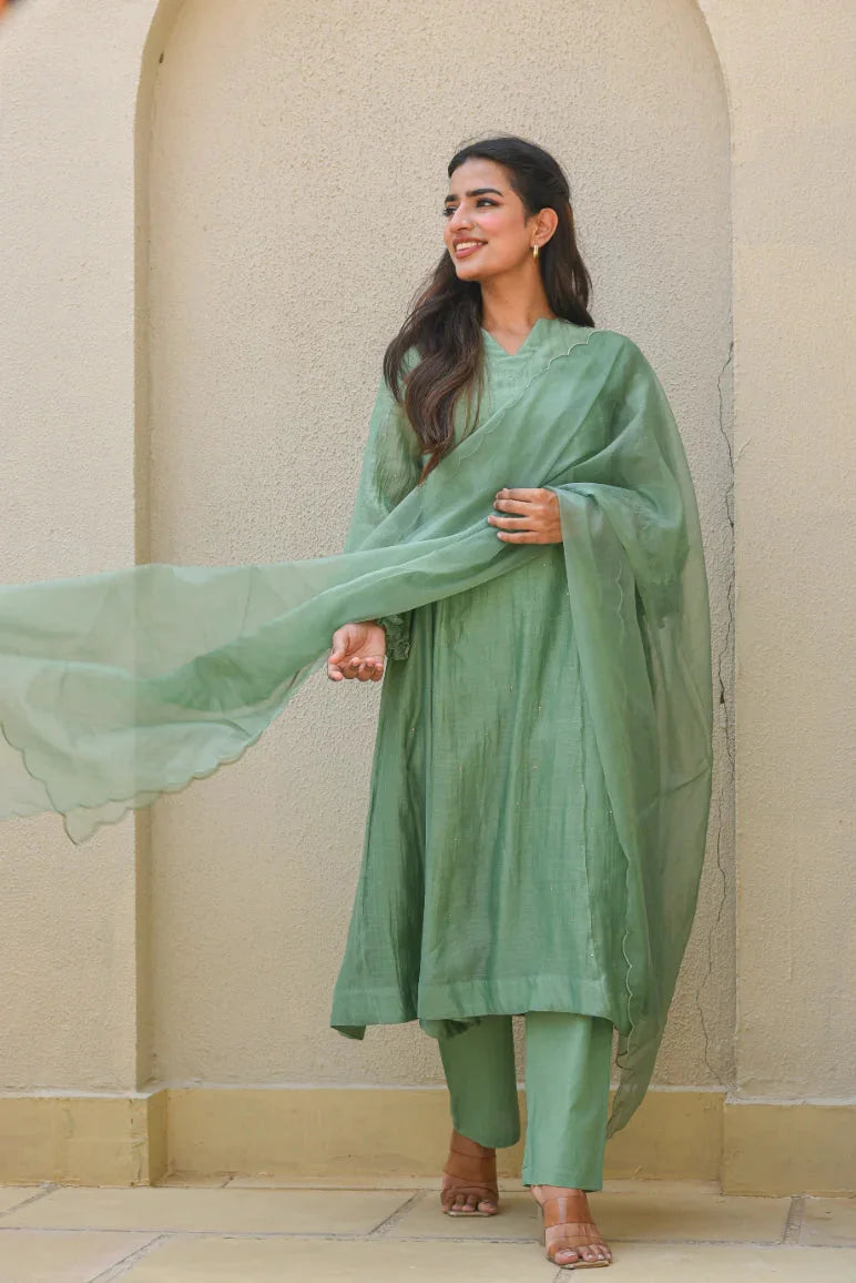 Mukesh Work A-line Kurta Set