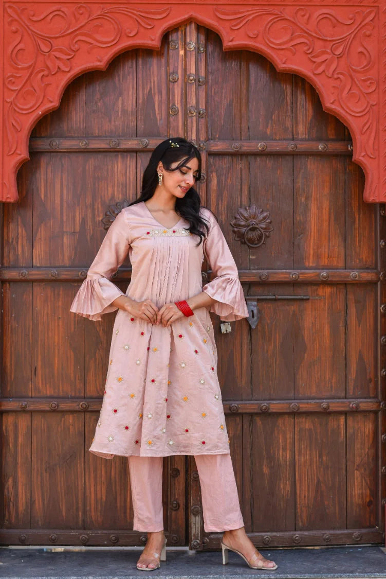 Dust Peach Kurta Set