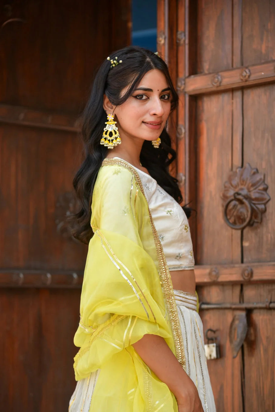 Yellow Aumbre Lehenga Set