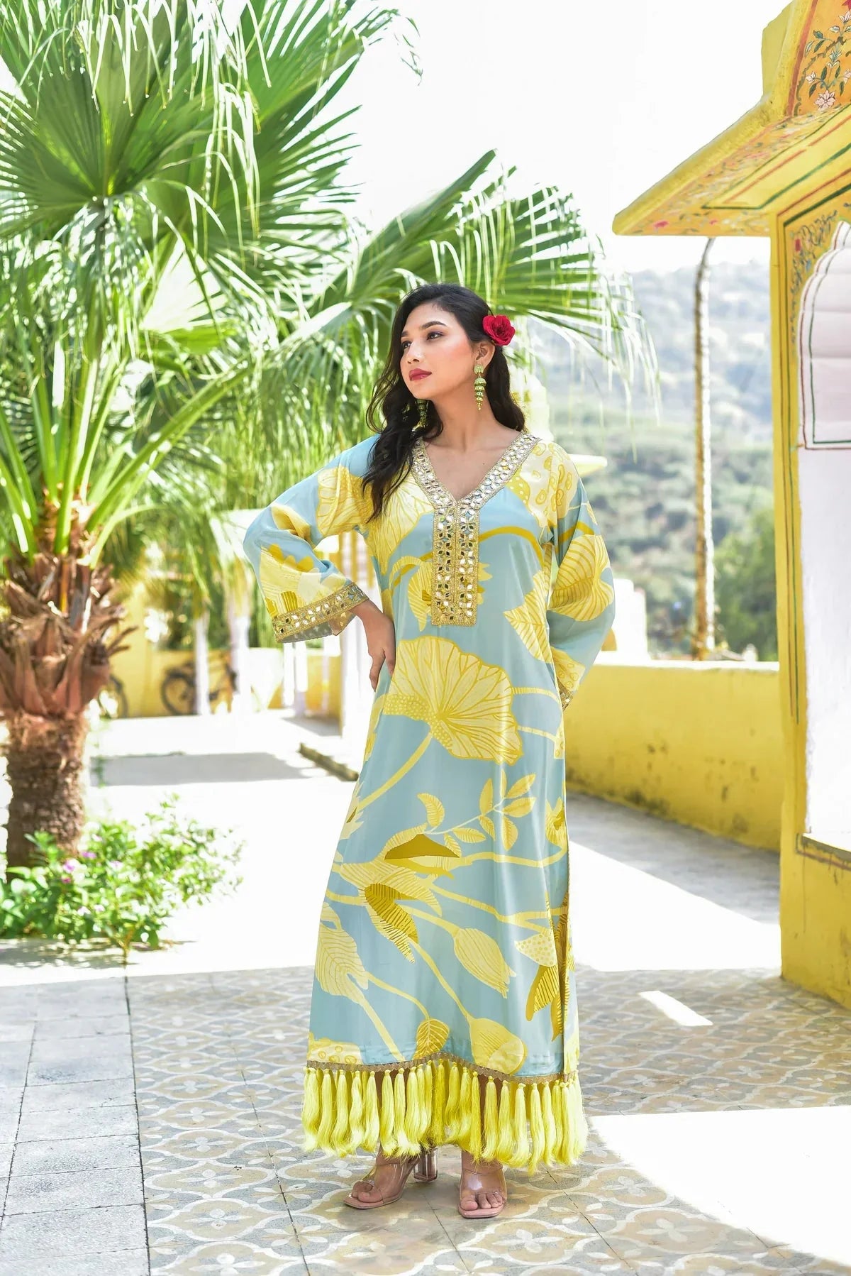 Lemon Gala Afghani Dress
