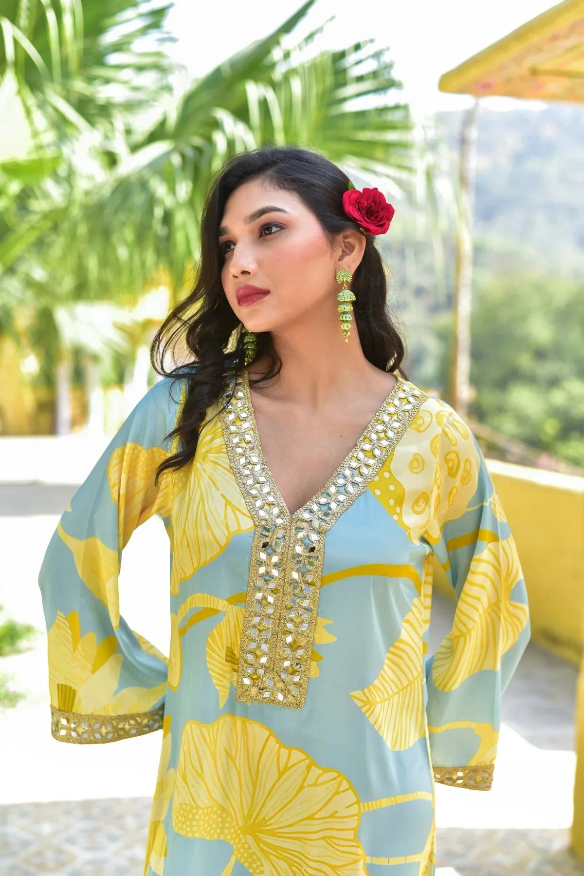 Lemon Gala Afghani Dress