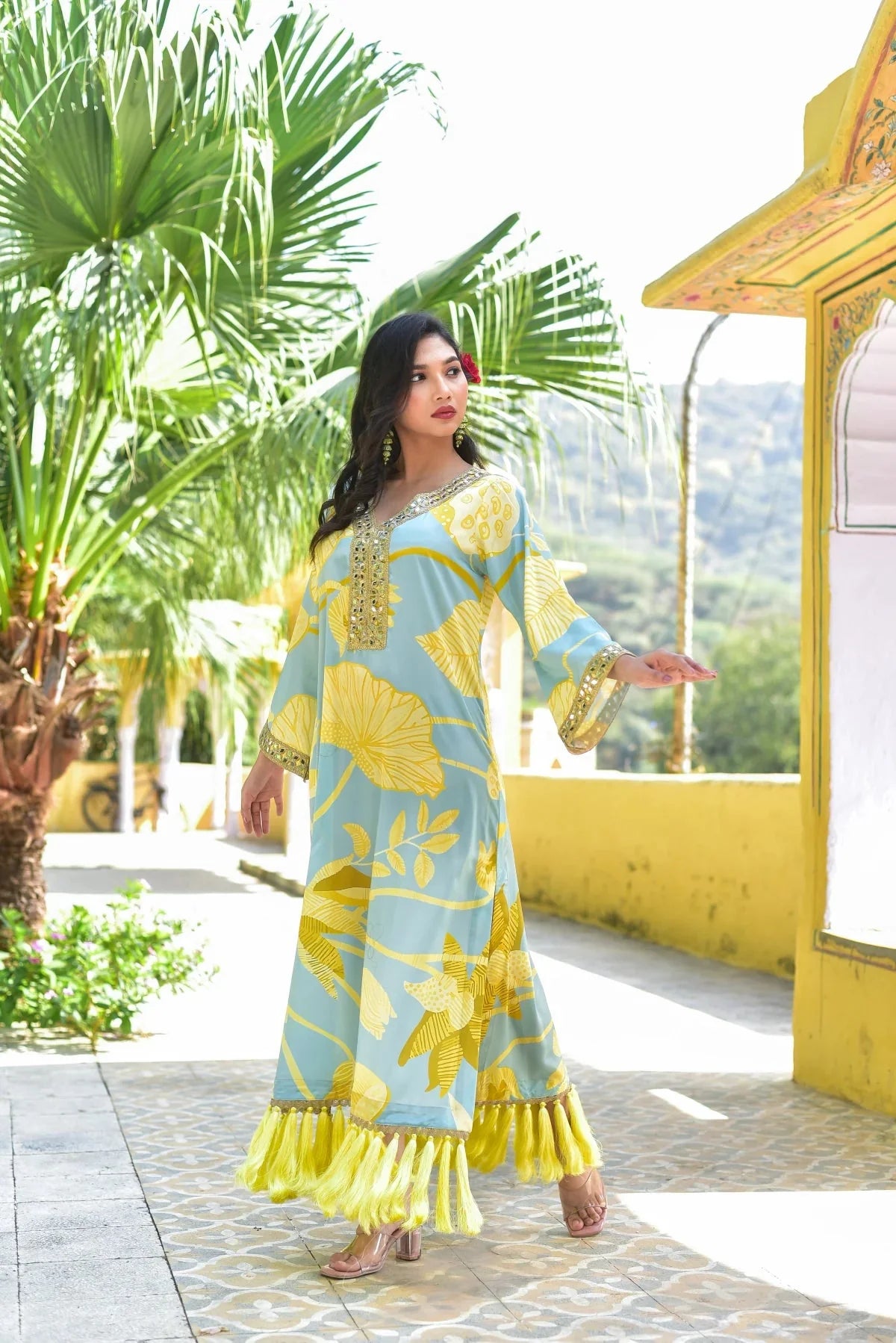 Lemon Gala Afghani Dress