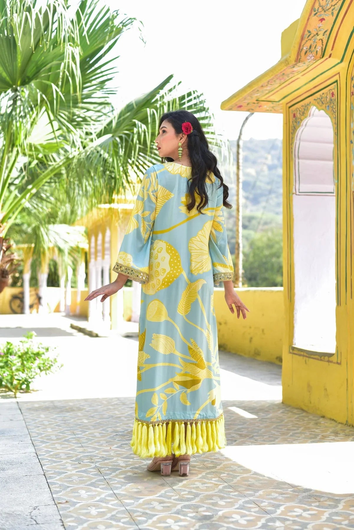 Lemon Gala Afghani Dress