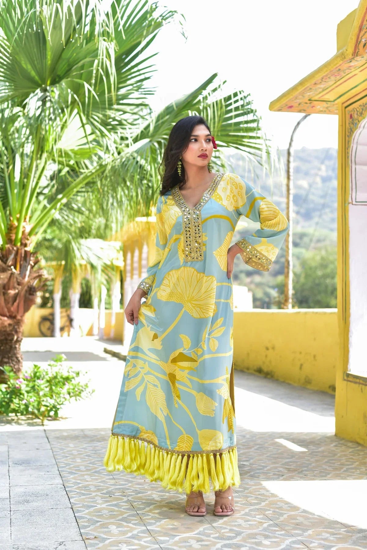 Lemon Gala Afghani Dress