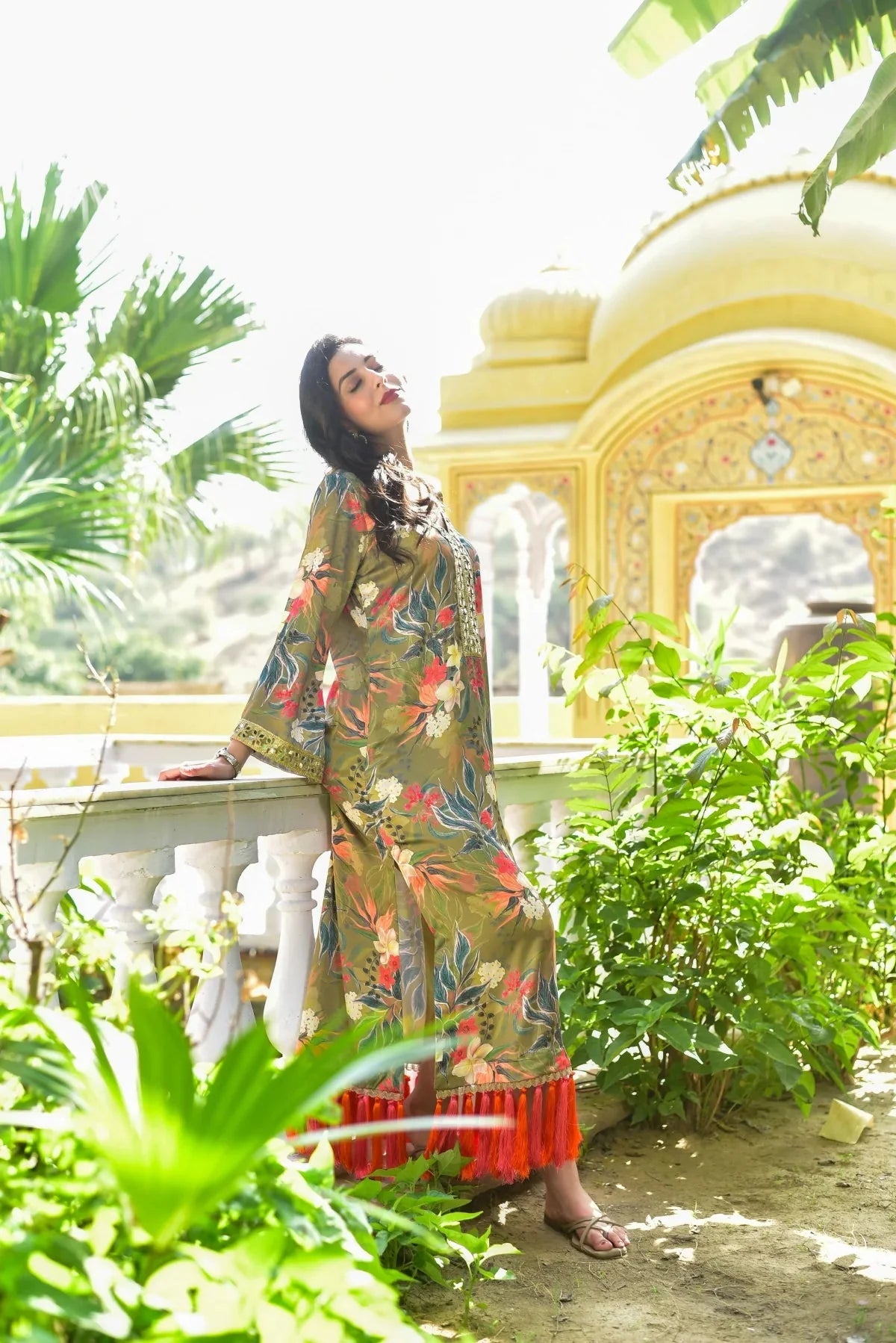 Olive Gala Afghani Dress