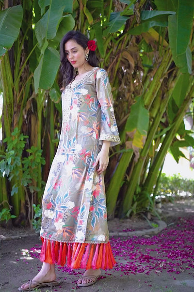 Olive Gala Afghani Dress