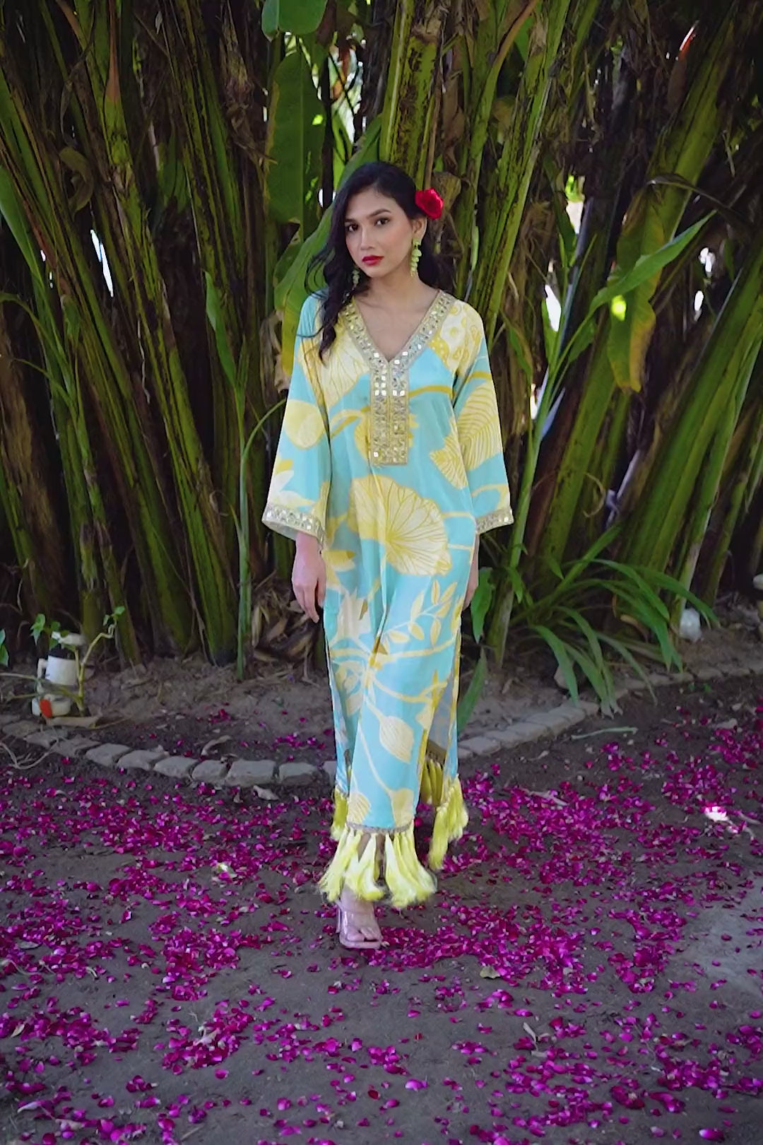 Lemon Gala Afghani Dress